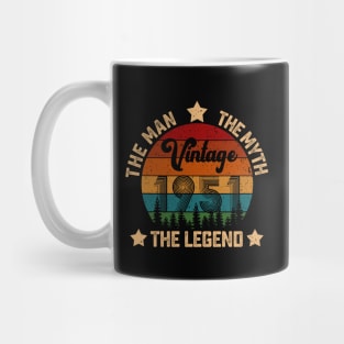 Father's Day Shirt Vintage 1951 The Men Myth Legend 69th Birthday Gift Mug